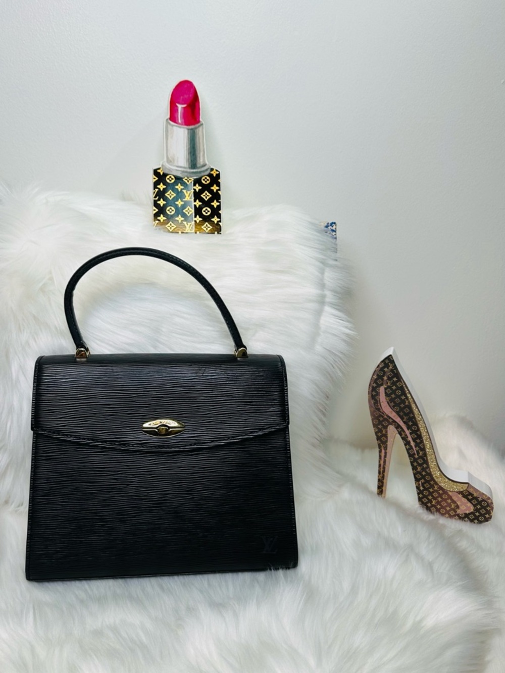 Louis Vuitton Black Epi Leather Satchel